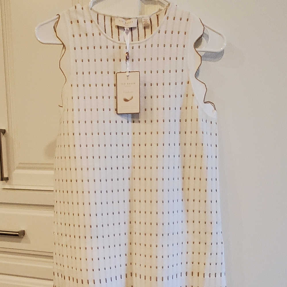 Ted Baker Metallic Jacquard Knit Dress, Ivory